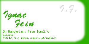 ignac fein business card